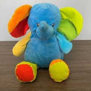Gitzy Colorblock Elephant Plush Stuffed Animal Toy